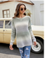 Fashion Green Acrylic Knit Gradient Pullover Sweater