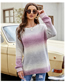 Fashion Green Acrylic Knit Gradient Pullover Sweater
