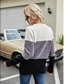 Fashion Black Strips Striped Contrast Knit Crewneck Sweater