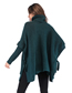 Fashion Dark Green Blend Knit Turtleneck Sweater