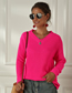 Fashion Phosphor Blend Knit V-neck Sweater