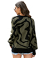 Fashion Yellow Black Acrylic Knit Jacquard Long Sleeve Crewneck Pullover Sweater