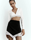 Fashion Black Lightli Stitching Mini Skirt
