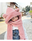 Fashion Brown Plush Kitten Scarf Gloves One Piece Hood