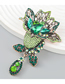 Fashion Brown Alloy Diamond Floral Brooch