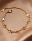 Fashion Gold Titanium Steel Cutout Clover Bracelet