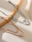 Fashion Rose Gold Titanium Steel Double Chain Shell Clover Anklet