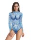 Fashion 5# Fish Scale Sequin Print Long-sleeve Swimsuit