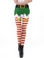 Fashion 3# Christmas Print Striped Leggings