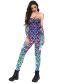 Fashion 2# Fish Scale Print One-piece Stage Suit