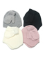 Fashion Grey Solid Color Light Board Knitted Wool Hat Gloves Two-piece Set