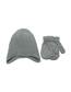 Fashion Black Solid Color Light Board Knitted Wool Hat Gloves Two-piece Set