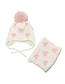Fashion Grey Dots Dot Knitted Fur Ball Knitted Hat Children's Two-piece Scarf Set