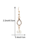 Fashion Gold Openwork Drop Pearl Drop Earrings With Diamonds In Metal