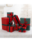 Fashion Red And Green Paper Christmas Gift Box Set Of Seven
