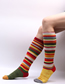 Fashion Left And Right Feet Blend Color Strip Socks