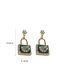 Fashion Green (real Gold Plating) Geometric Square Crystal Earrings