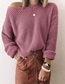 Fashion Light Purple Acrylic Knit Long Sleeve Sweater
