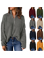 Fashion Apricot Solid Color Turtleneck Pit Knit Zip Pullover Sweater