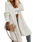 Fashion White Polyester Hooded Knit Cardigan Jacket