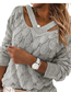 Fashion Grey Acrylic Knit Halter Cutout Sweater Top