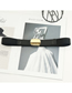 Fashion Glossy Flat Snap (2.5 Elastic) Wide Belt With Metal Glossy Flat Snap Button