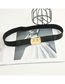 Fashion Glossy Flat Snap (2.5 Elastic) Wide Belt With Metal Glossy Flat Snap Button