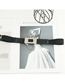Fashion Chain Silver Square Snap (2.5 Elastic) Metal Chain Wide Belt Girdle