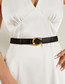 Fashion Semi-circular Tail Opening Snap (2.5 Elastic Band) Wide Belt With Metal Half-circle Tail Snap Button