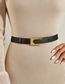 Fashion Half U Square Head Snap (2.5cm Elastic Belt) Metal Half U Square Toe Buckle Wide Belt