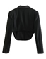 Fashion Black Polyester Lapel Irregular Hem Cropped Blazer
