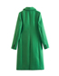 Fashion Green Wool Double Breasted Pocket Laple Coat
