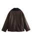 Fashion Brown Fleece One-piece Lapel Coat