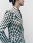Fashion Houndstooth Houndstooth Double-breasted Pocket Blazer