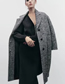 Fashion Grey Zigzag Twill-breasted Lapel Coat