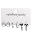 Fashion 2# Alloy Geometric Heart Earrings Set