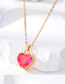Fashion 4#colorful Love Crystal Laser Heart Necklace