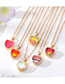 Fashion 5# Fluorescent Yellow Orange Love Crystal Laser Heart Necklace