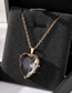 Fashion Black Heart Crystal Glass Heart Necklace