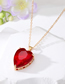 Fashion Brown Heart Crystal Glass Heart Necklace
