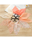 Fashion Orange Fabric Floral Ribbon Pleated Hair Tie Set