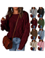 Fashion Dark Brown Diamond Tassel Solid Color Pullover Round Neck Knitted Sweater