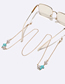Fashion Gold Blue Pine Cross Pearl Chain Glasses Chain