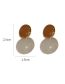 Fashion Brown Geometric Drip Circle Stud Earrings