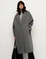 Fashion Grey Woven Lapel Coat