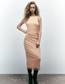 Fashion Khaki Shiny Tulle Dress