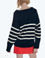 Fashion Black And White Wool Knit Striped Sweater