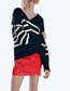 Fashion Black And White Wool Knit Striped Sweater
