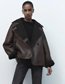 Fashion Brown Fur Integrated Lapel Coat