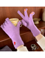 Fashion Purple Strawberry Long Wrist Touch Screen Five Finger Gloves